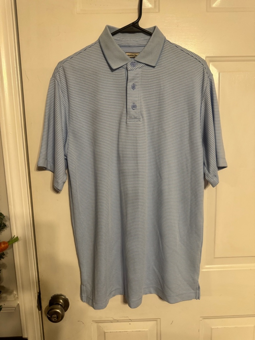 Jamaica Jaxx Men's Light Blue Micro-Striped Polo
